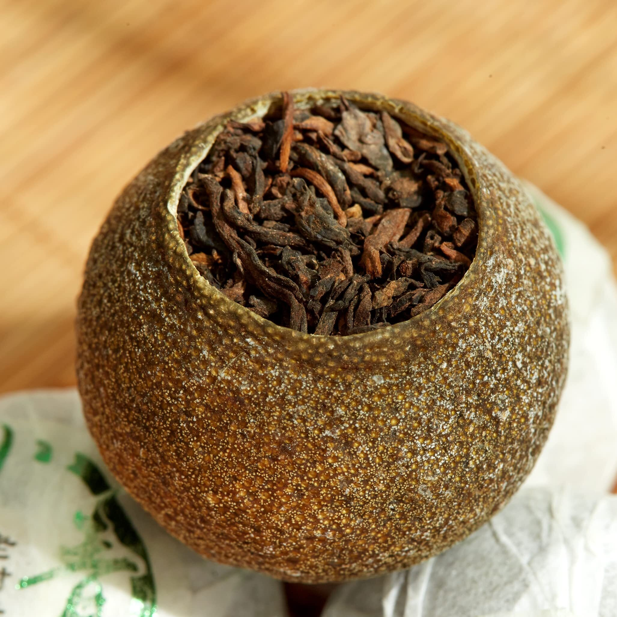 Chawuwarmsun [A] Mini-Citrus Ripe Pu Erh Tea,4.5Oz(130G),Fragrant Citrus Aroma With Puer Smooth,Origin Of China