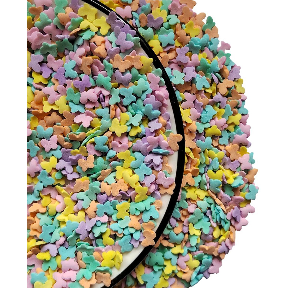 Homankit Multicolor Butterflies Sprinkles Mixed Sugar Cake Cupcake Toppers Cookie Dessert Ice Cream Donut Decoration 2.47 Ounce