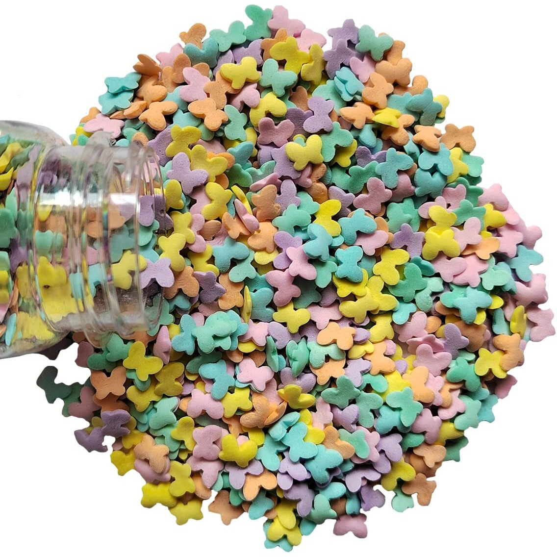 Homankit Multicolor Butterflies Sprinkles Mixed Sugar Cake Cupcake Toppers Cookie Dessert Ice Cream Donut Decoration 2.47 Ounce