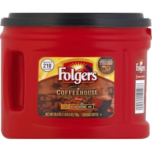 Folgers Coffeehouse Blend Coffee, Medium Dark Ground Coffee, 25.4 Ounces