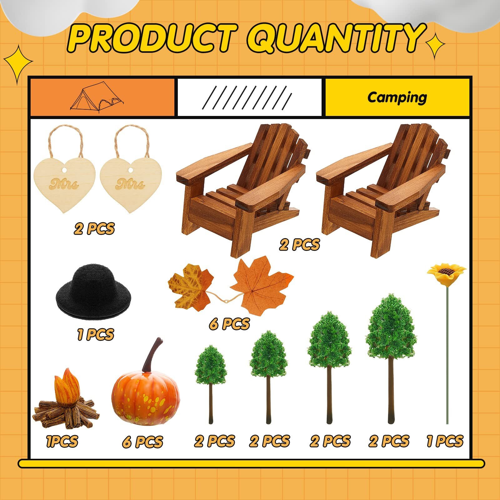 27 Pcs Adirondack Miniature Chair Cake Topper Autumn Wedding Cake Topper Mr And Mrs Cake Topper Fall Theme Decorations For Engagement Camping Wedding Anniversary Birthday Couple Party Supplies