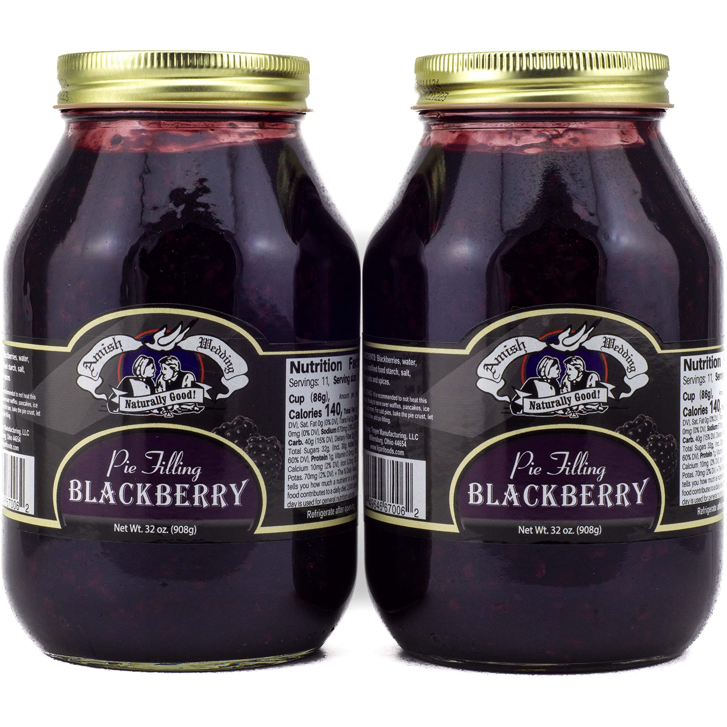 Amish Wedding Blackberry Pie Filling 32 Ounces (Pack Of 2)