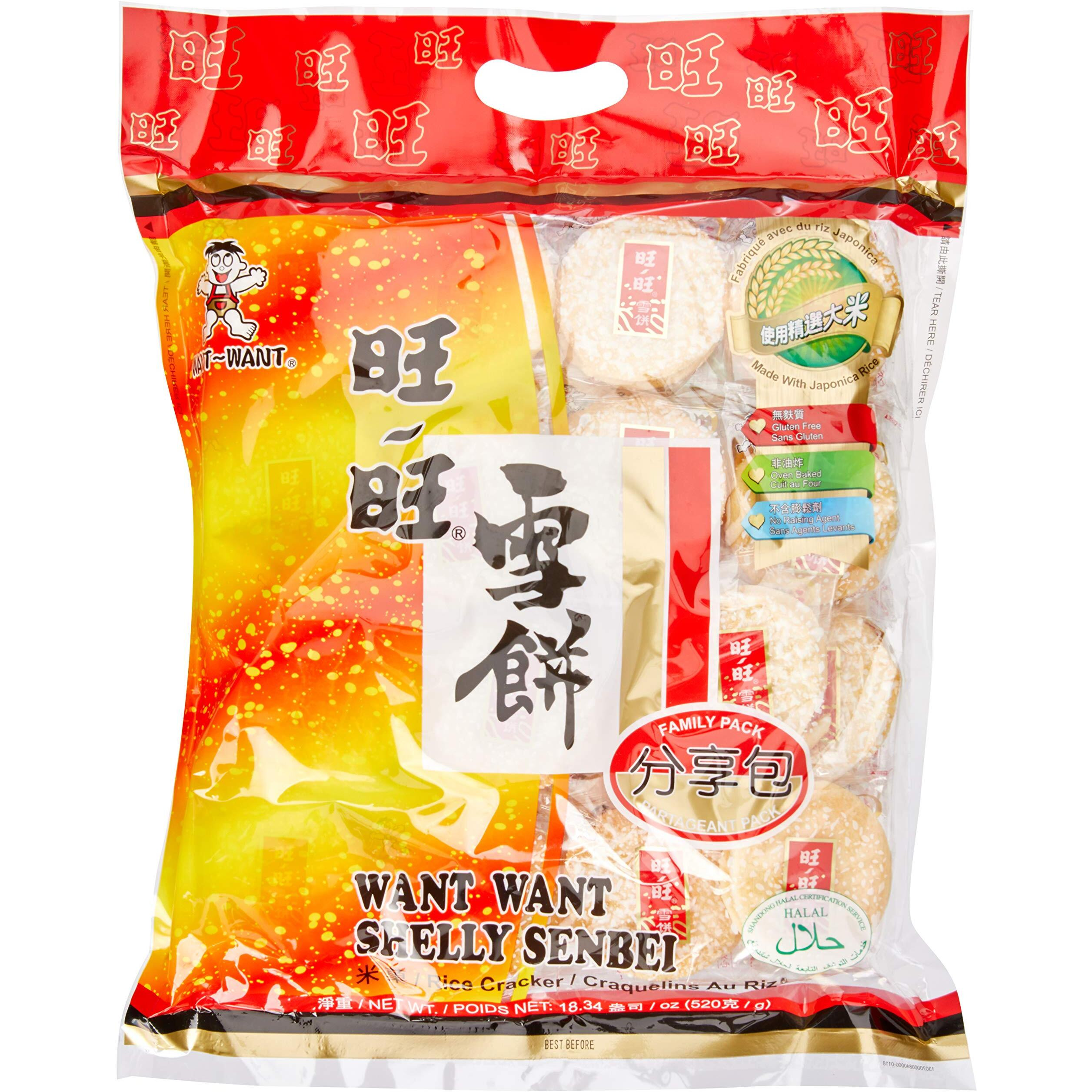 Want Want Shelly Senbei Rice Crackers Family Pack (520G)