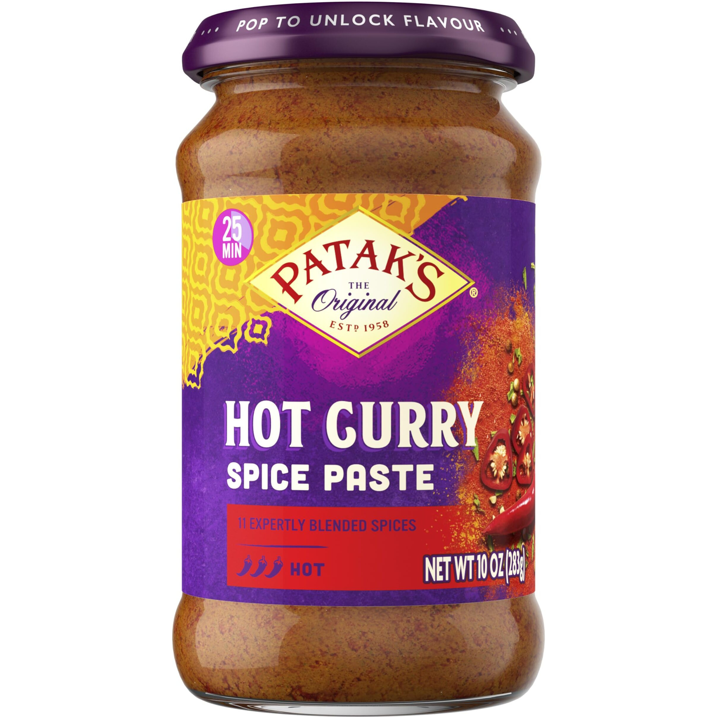 Patak's Hot Curry 10Oz 3Pk