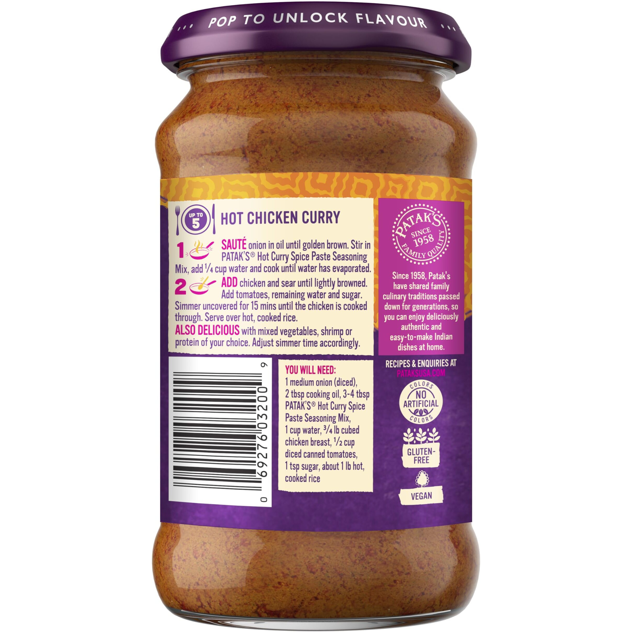 Patak's Hot Curry 10Oz 3Pk