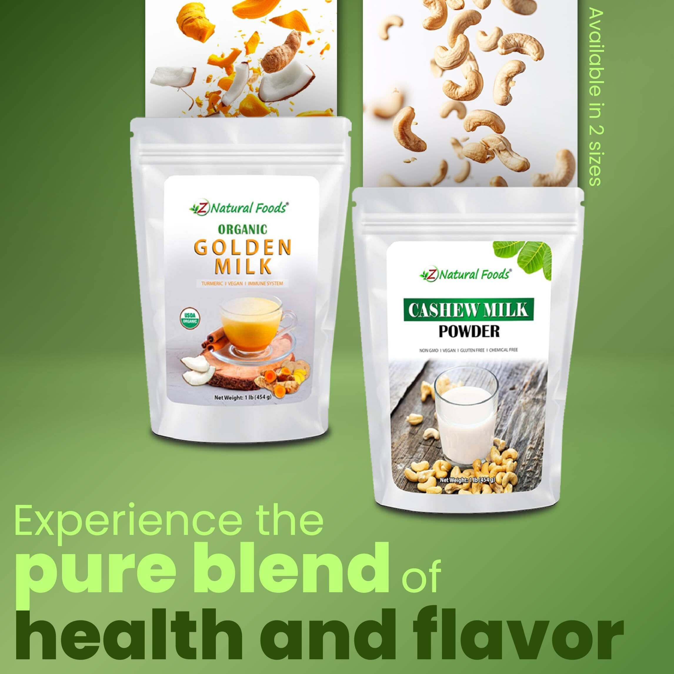 Z Natural Foods Organic Golden Milk Powder - Turmeric Superfood Blend, Mix In Coffee, Tea, Lattes, Smoothies Recipes - Non Gmo, Vegan, Gluten Free - 1 Lb