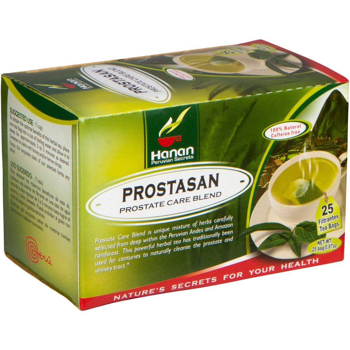 Prostasan Prostate Blend - Herbal Tea Annatto Leaves (Achiote), Humanpinta, Cat's Claw (Ua De Gato), Horsetail (Cola De Caballo) And Soldier's Herb (Matico) - 25 Teabags From Peru For Prostate Care