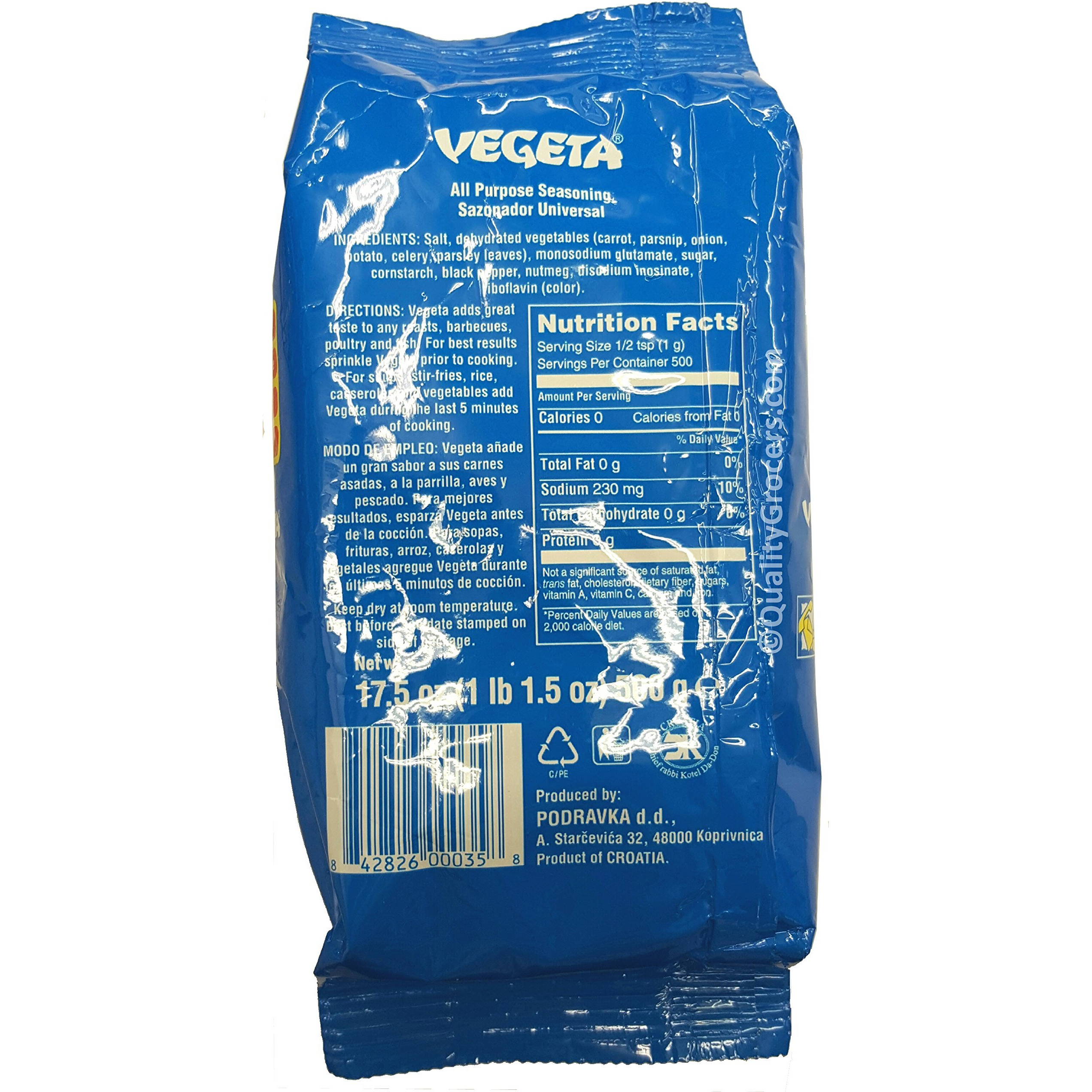 Podravka Vegeta All Purpose Seasoning 17.5Oz Or 500G