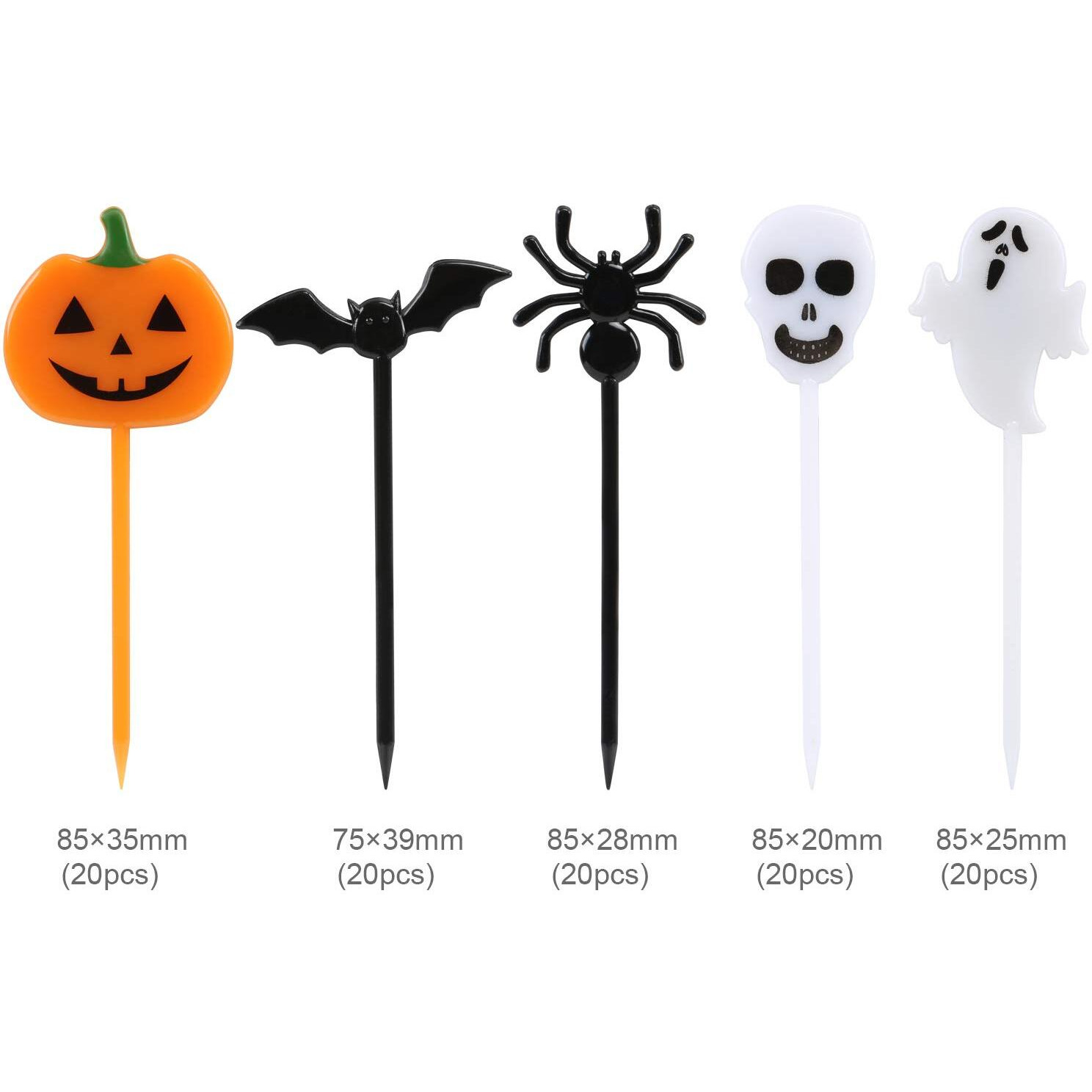 100 Pcs Halloween Picks Plastic Halloween Party Cupcake Toppers Halloween Appetizer Picks