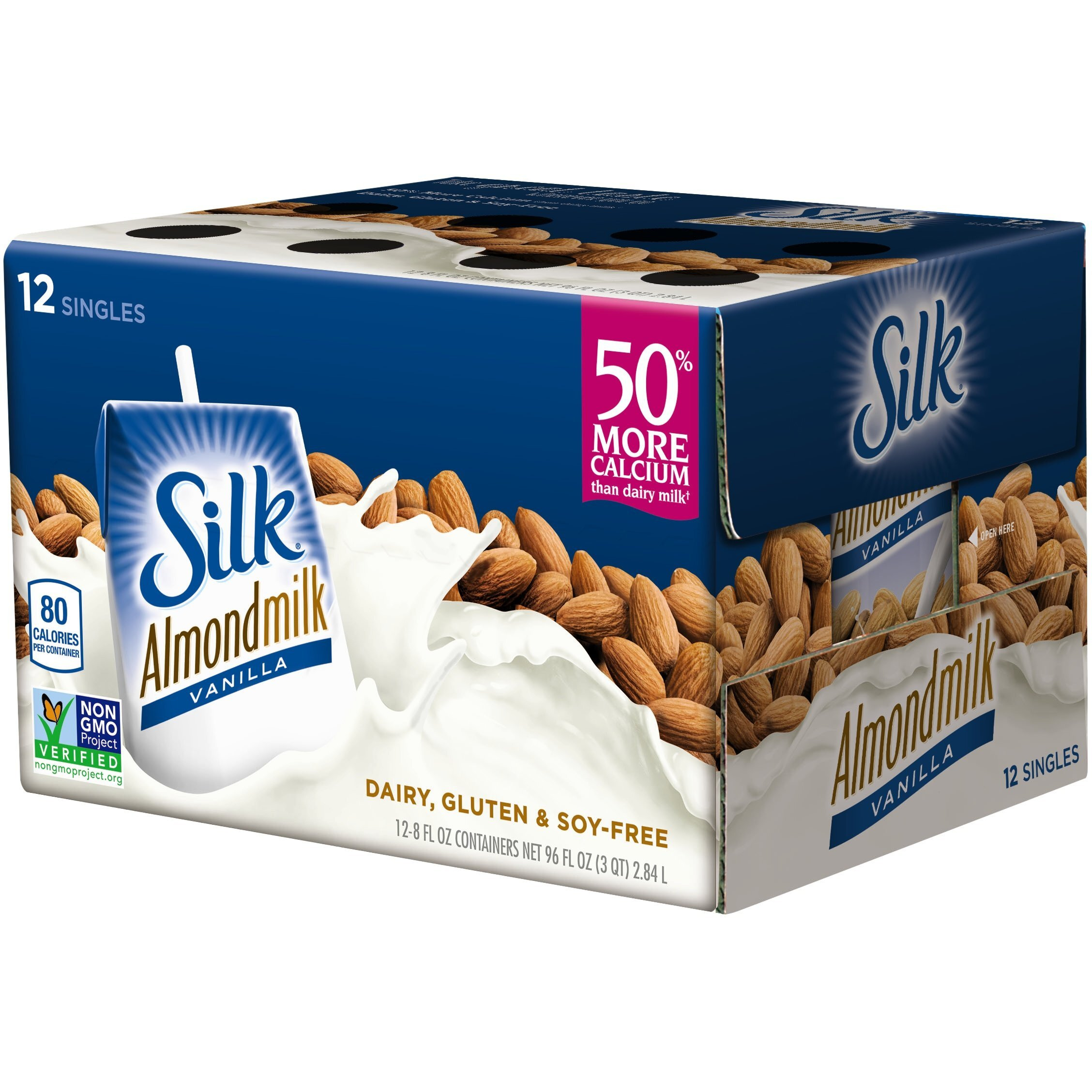 Silk Almond Milk, Vanilla, 8 Ounce (Pack Of 12)