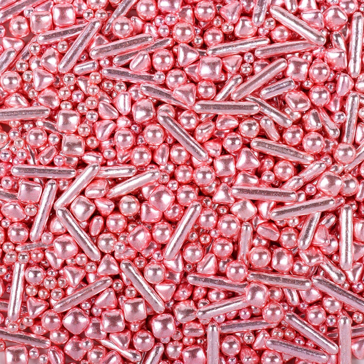 Rose Gold Sprinkles For Cupcakes, Rose Gold Pearl Sprinkles, Candy Pearls For Cake Decoration, Cupcakes, Ice Cream Topping, Macaron, And Cookies.120G(4.23Oz)