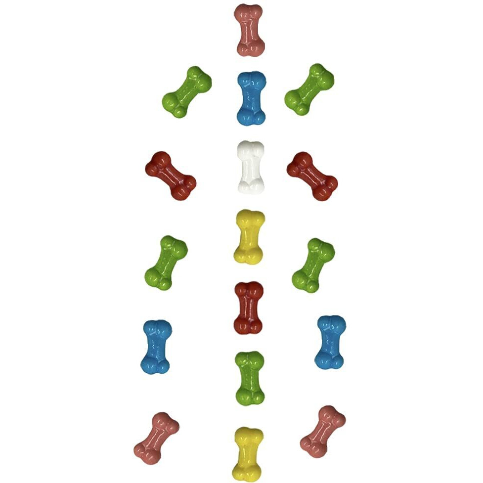 Halloween Mini Skulls & Bones Shaped Hard Candy Treats, Assorted Fruit Mix, Kosher Certified Parve, Family Size Party Bag (5 Pounds, Bones Candy)