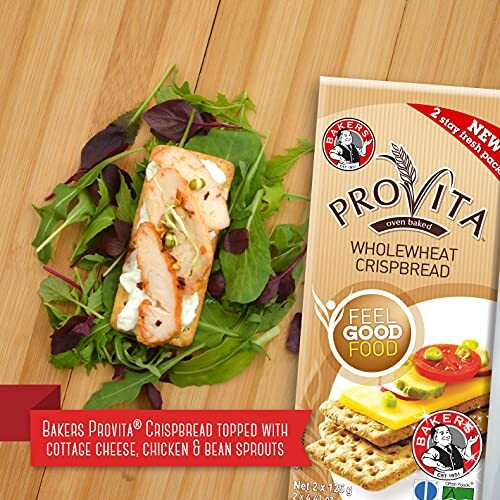 Bakers Provita Original Wholewheat Crispbread 250G (18 Oz)| High Fibre | Keto Friendly (Pack Of 2)