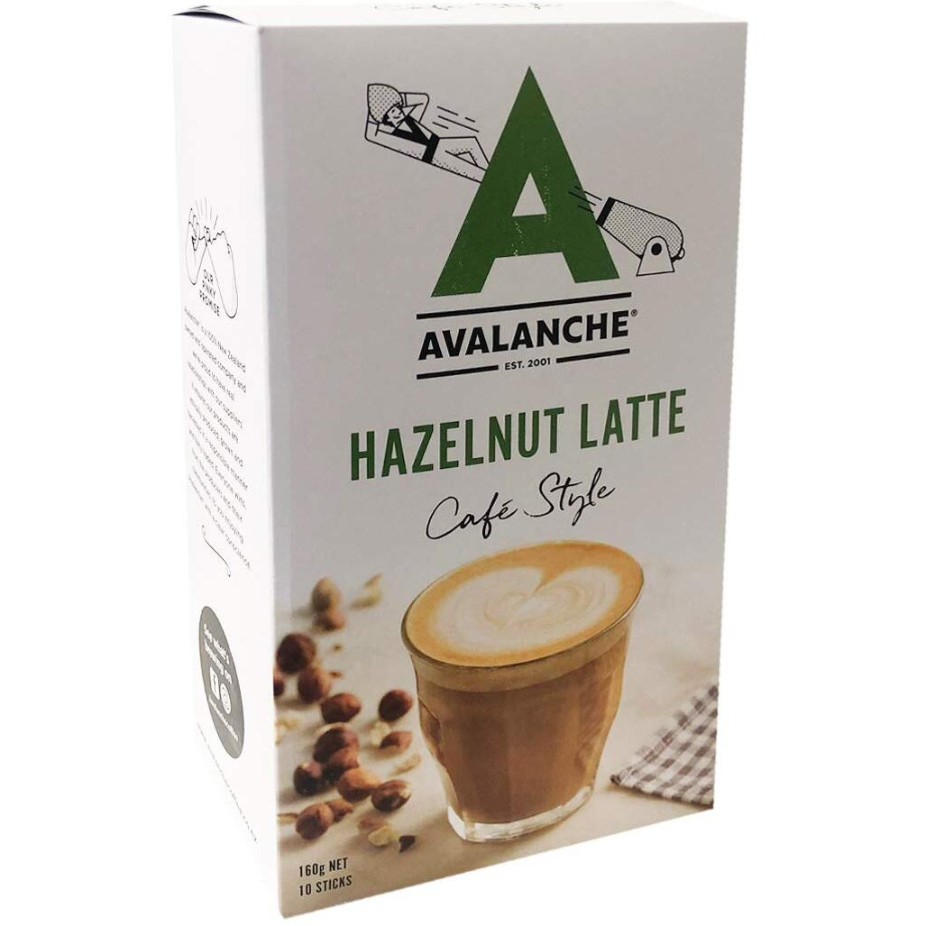 Avalanche Cafe Style Sweet Coffee Box, 10 Sticks (Hazelnut Latte)