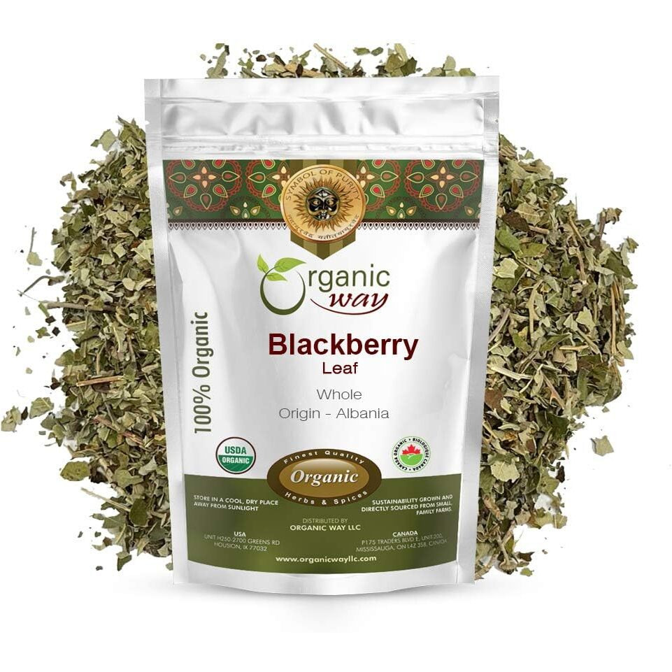 Organic Way Dried Blackberry Leaf Whole (Rubus Fruticosus) - European Wild-Harvest | Organic & Kosher Certified | Raw, Vegan, Non Gmo & Gluten Free | Usda Certified | Origin - Albania (4 Oz)