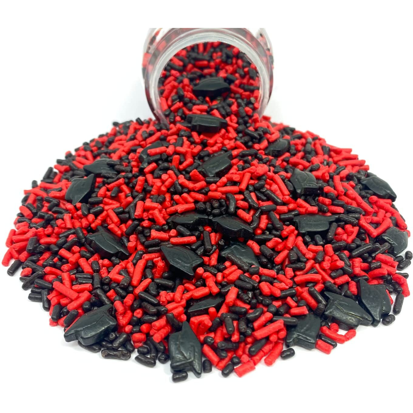 Mystic Sprinkles Graduation Day Sprinkles Mixes (Graduation Day Red & Black Sprinkle Mix 3.8Oz)
