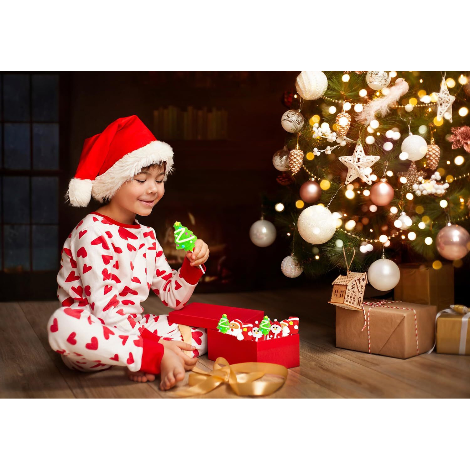 Fruidles Christmas Lollipop, Santa Clause, Christmas Tree, Candy Canes Lollipops, Individually Wrapped (24-Pack)