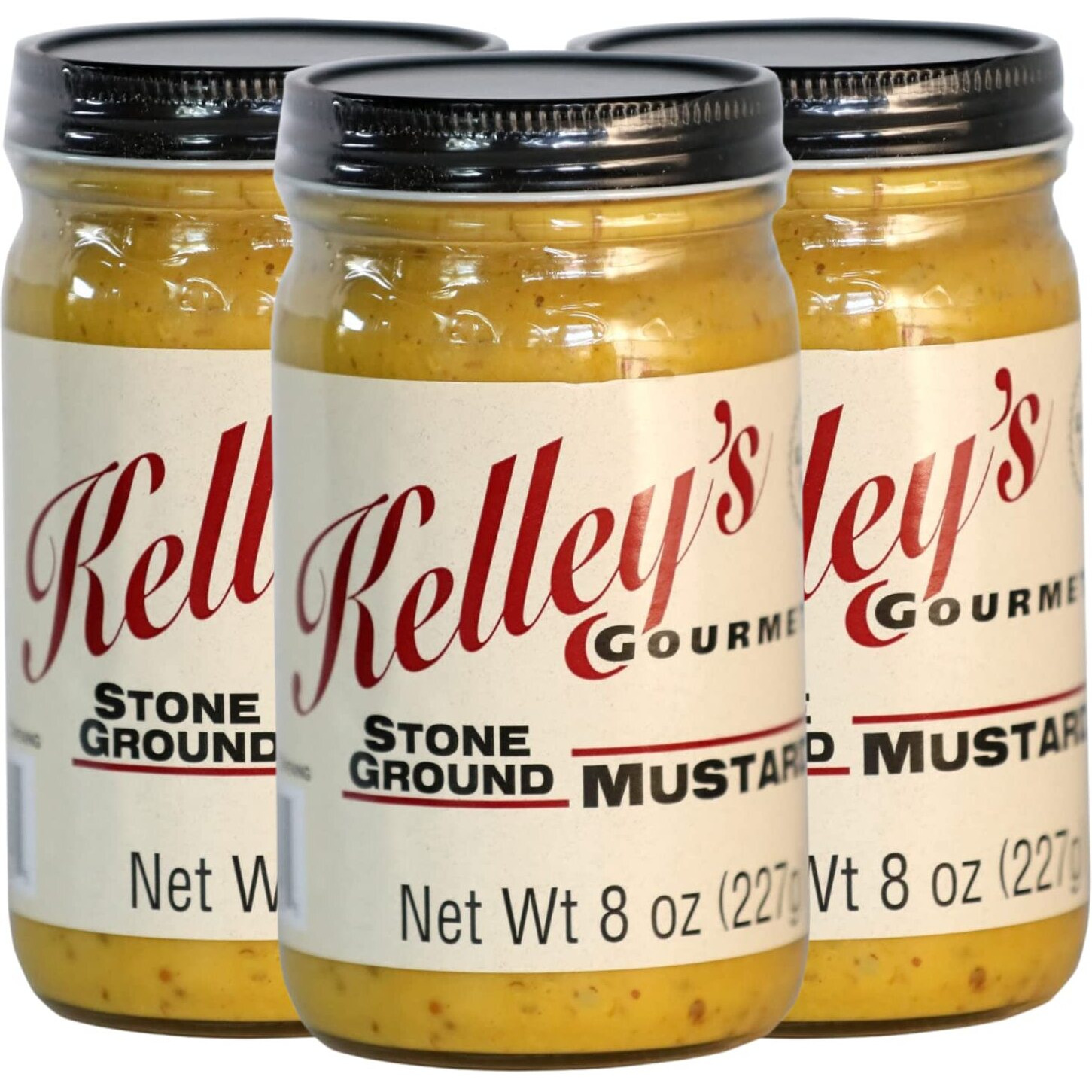 Stone Ground Mustard By Kelley's Gourmet - 8.0 Ounce (Pack Of 3)