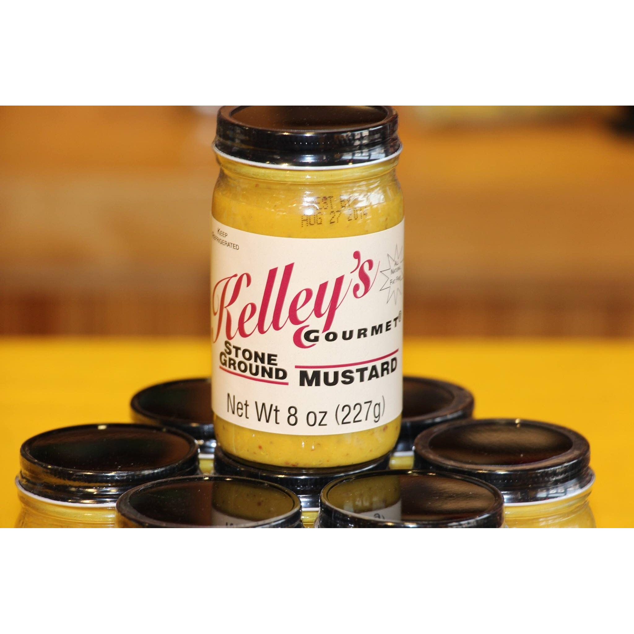 Stone Ground Mustard By Kelley's Gourmet - 8.0 Ounce (Pack Of 3)