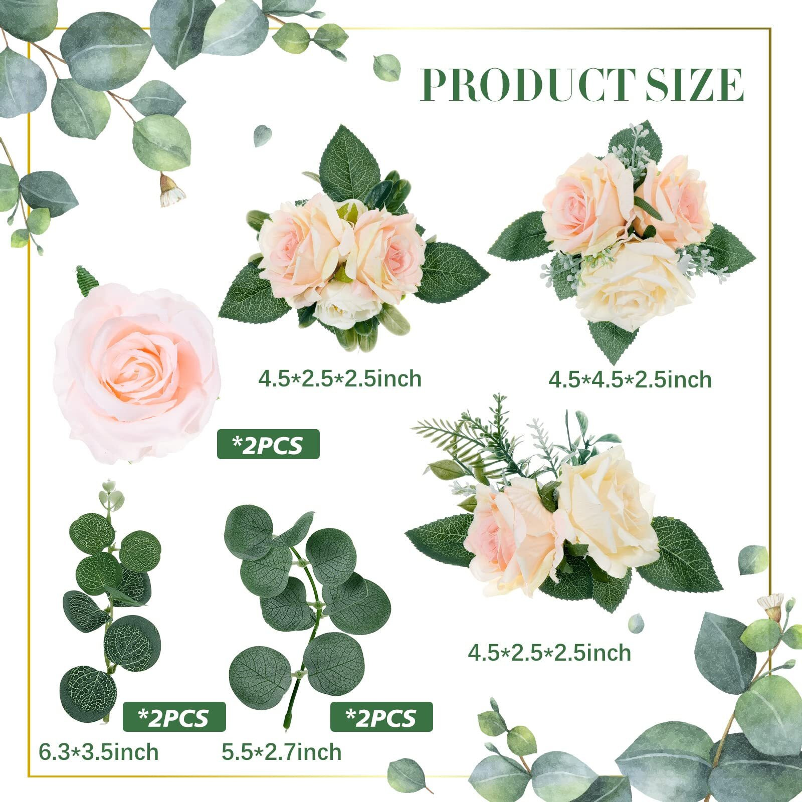 Taiyin 9 Pcs Flower Cake Topper Boho Cake Decorations Wedding Cake Decorations Flowers For Cake Decorating Set (Light Pink)