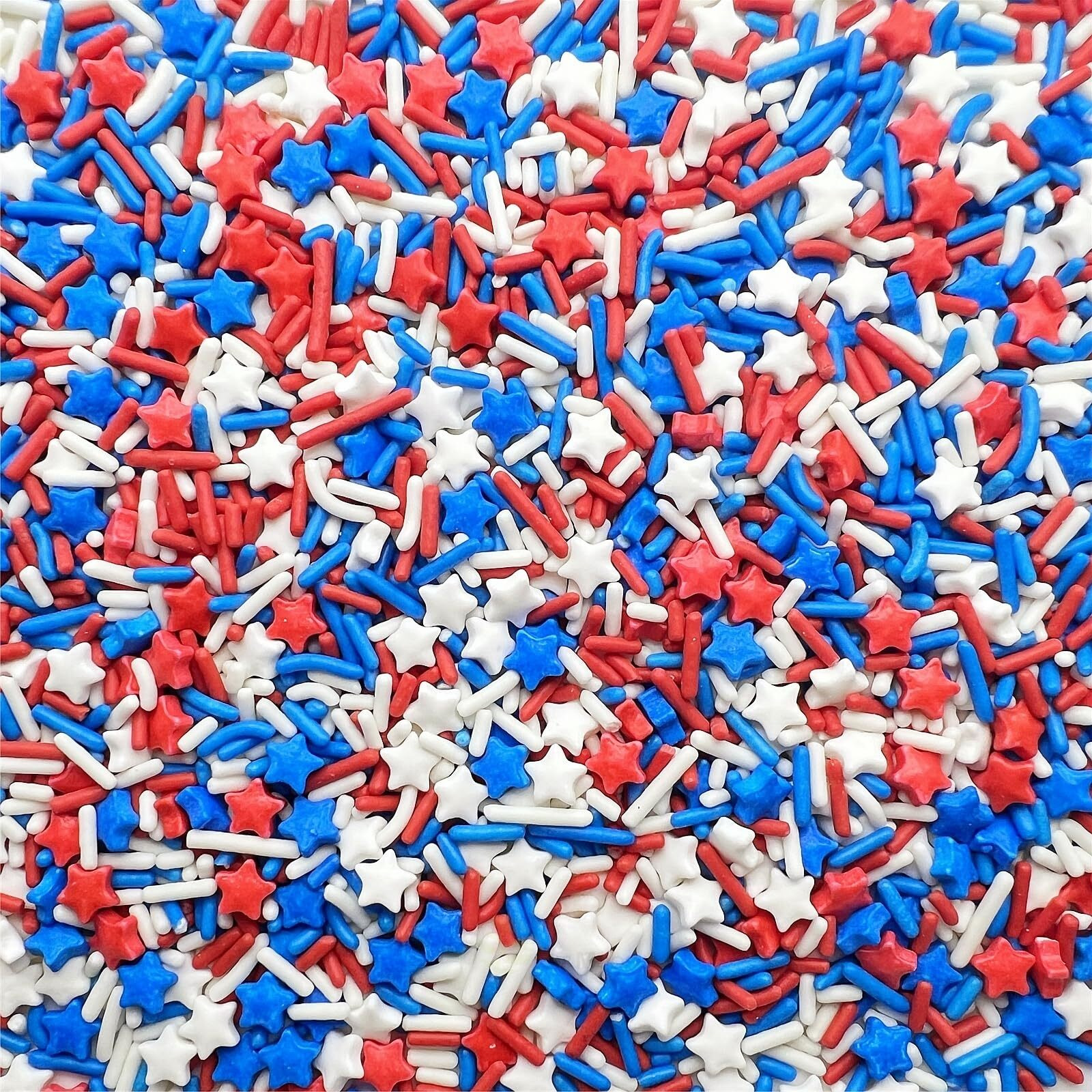 Se Si&Moos Patriotic Jimmy Sprinkles Red White And Blue Star Sprinkles Fourth Of July Sprinkles Memorial Day Sprinkles Soft Jimmy Sprinkles Edible Stars For Decorating Cupcakes, Cakes, Cookies, And Ice Cream 3 Oz
