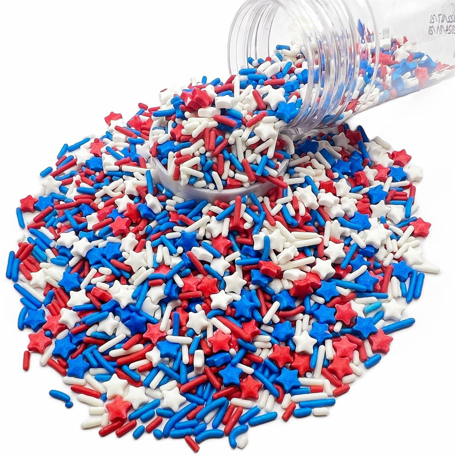 Se Si&Moos Patriotic Jimmy Sprinkles Red White And Blue Star Sprinkles Fourth Of July Sprinkles Memorial Day Sprinkles Soft Jimmy Sprinkles Edible Stars For Decorating Cupcakes, Cakes, Cookies, And Ice Cream 3 Oz