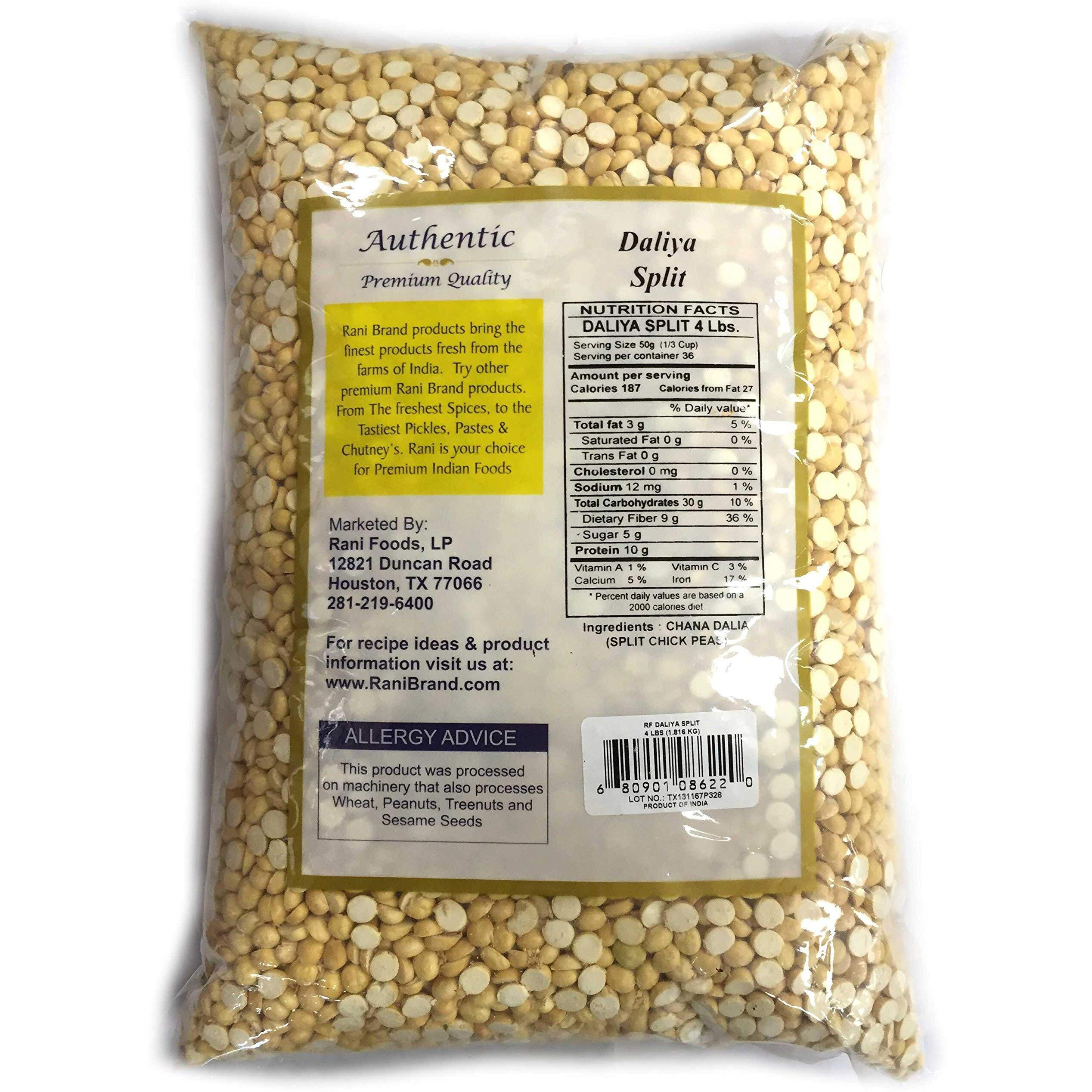 Rani Daliya Split (Roasted Split Chickpeas Dalia) 4Lbs (64Oz) ~ All Natural | Vegan | Indian Origin