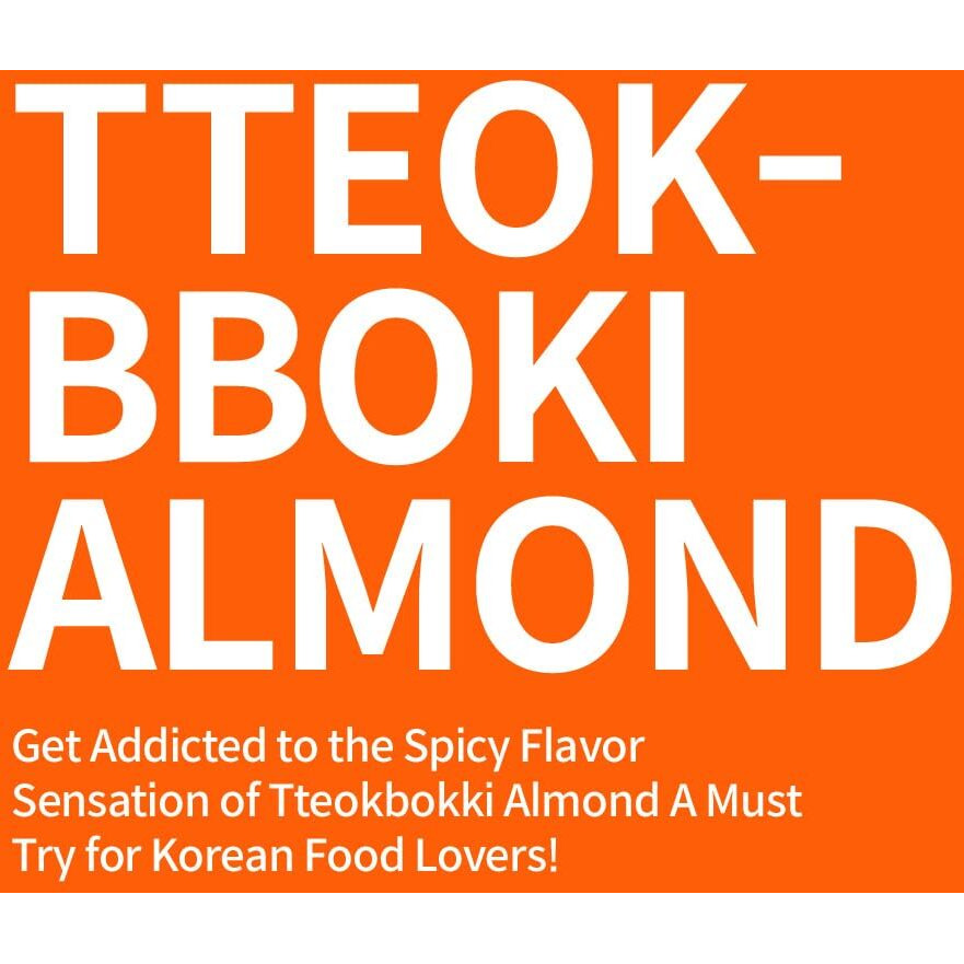 [Official Gilim Hbaf] Korean Seasoned Spicy Tteokbokki Almonds Nut Snack, Korean Rice Cake Chili Sauce | School, Work, Travel Snack | Pre-Workout Snack | Asian Snacks (Toppoki, 1 X 120 Gram Pack)