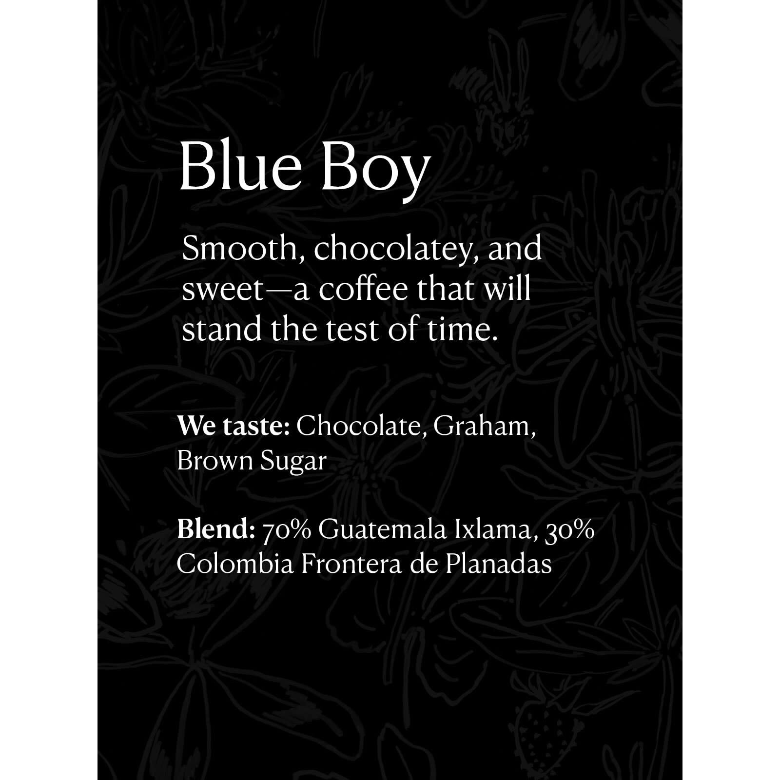 Blue Boy Whole Bean Coffee 100% Arabica Smooth Classic Roast Coffee With Sweet, Chocolatey Notes, Freshly Roasted In The Usa, Fair Trade Coffee Ethically Sourced From Family Farms, 12 Oz.