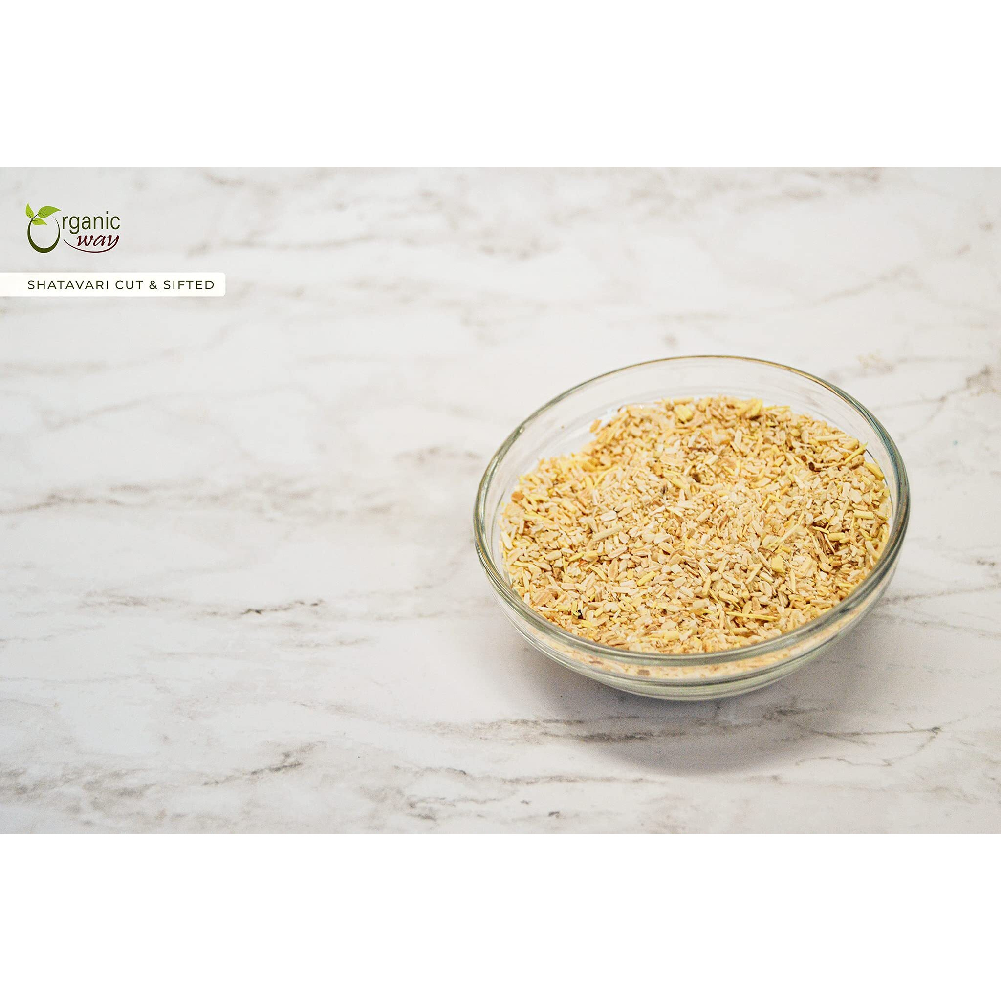 Organic Way Dried Shatavari Cut & Sifted (Asparagus Racemosus) - Organic & Kosher Certified | Raw, Vegan, Non Gmo & Gluten Free | Usda Certified | Origin - India (1/4Lbs / 4Oz)