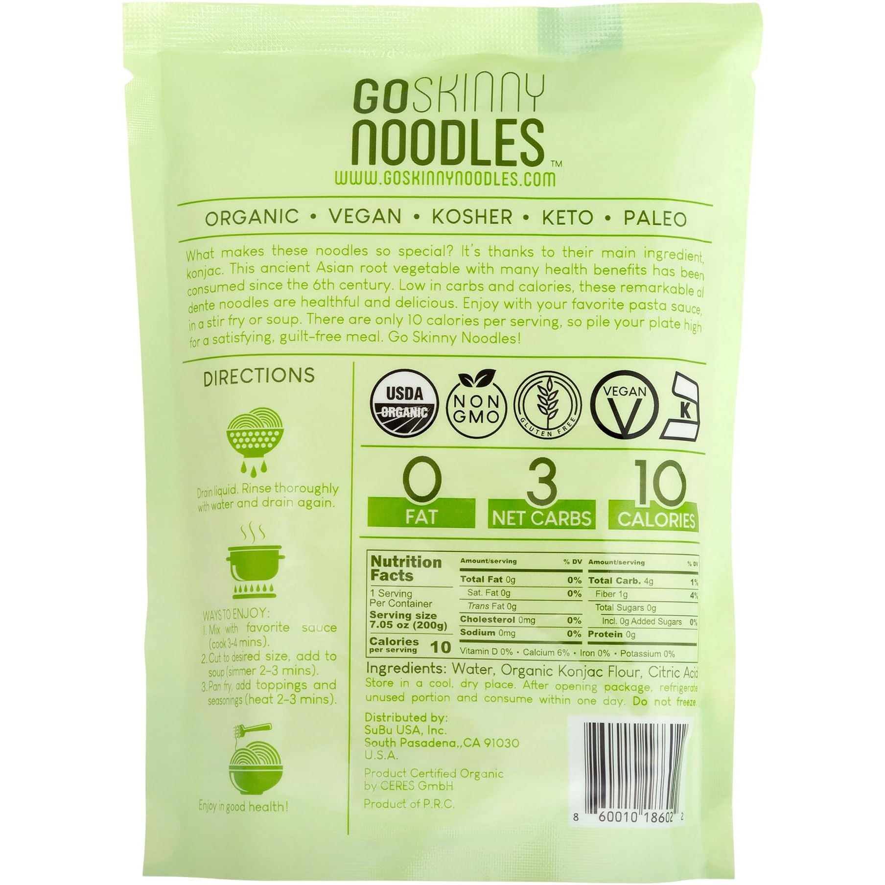 Goskinny Noodles Fettuccine (12), Organic, Odorless Shirataki & Konjac Pasta, Low Carb, Low Calorie, Gluten Free, Vegan, Kosher, Keto, Paleo-Friendly, Ready In Minutes