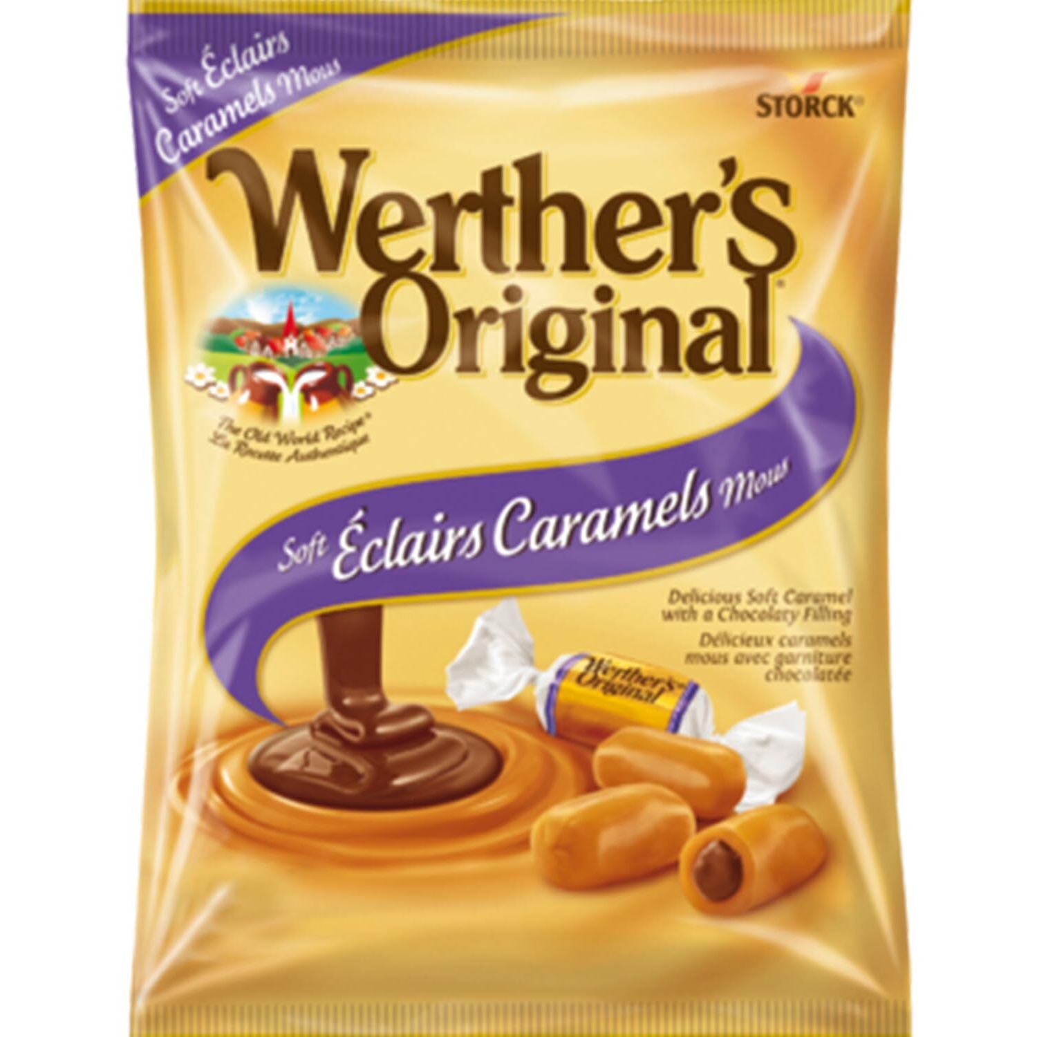 Bulk Werthers Original Hard Candy | Bulk Candy Individually Wrapped | Werthers Caramel Candy | 1 Lb Individual Flavor Bag | Includes Aromatik Mint Card (Clairs - Limited)