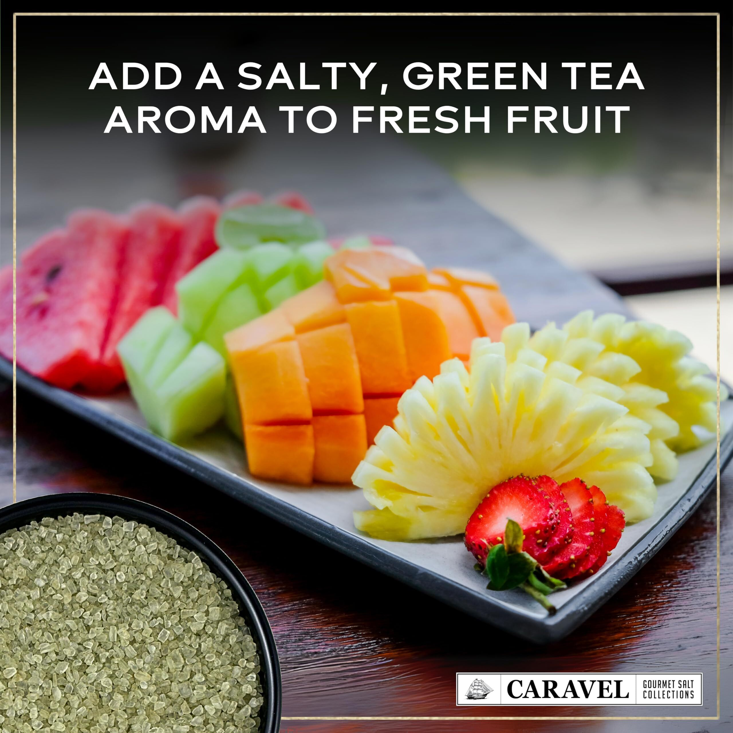 Hawaiian Bamboo Jade Sea Salt - Natural Hawaii Salt Infused With Bamboo Leaf Extract - Beautiful Jade Green Solar-Evavporated Pacific Sea Salt - 4 Oz Jar - Caravel Gourmet