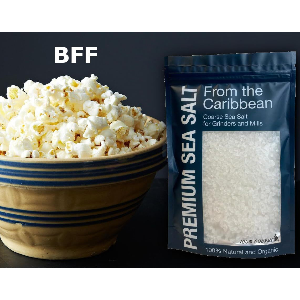 2 Lb Premium Caribbean Real Sea Salt For Grinder Refill 32Oz , Kosher Certified, Rock Salt For Grinder, Clean Sea Salt, Organic Salt Unrefined Natural Salt, Non-Iodized Salt, Gourmet, Grinder Refill, Sal Marina, Coarse Salt, Sal De Mar
