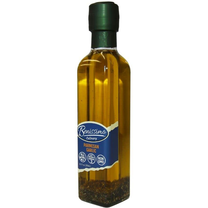 Benissimo Parmesan Garlic Herb Infused Oil, All Natural, Farm Fresh Herbs, Sizzle And Drizzle, 8.1 Fl Oz