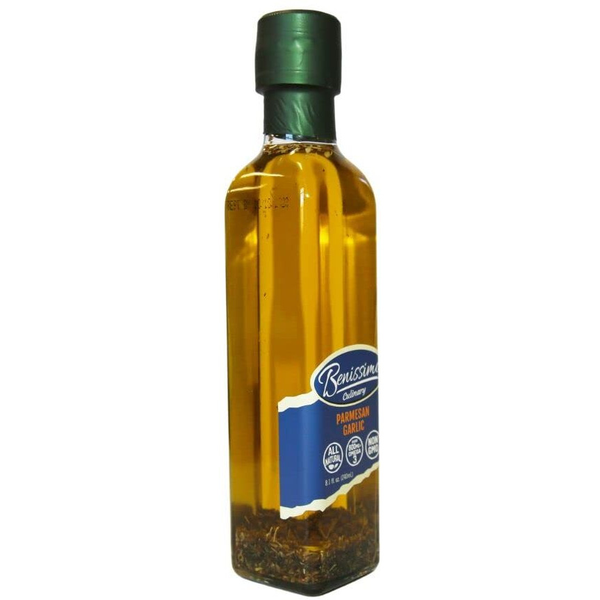 Benissimo Parmesan Garlic Herb Infused Oil, All Natural, Farm Fresh Herbs, Sizzle And Drizzle, 8.1 Fl Oz