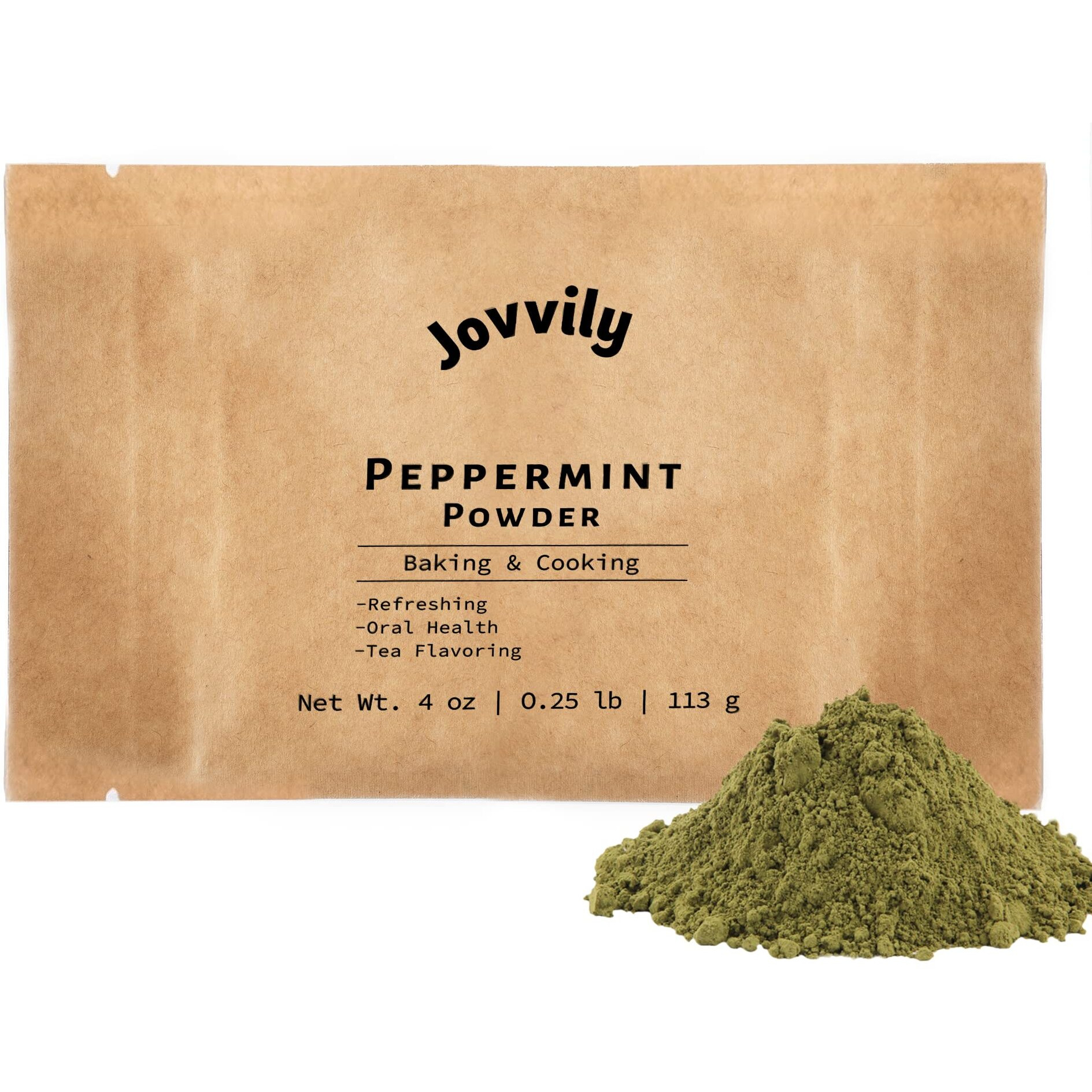 Jovvily Peppermint Powder - 4Oz - Refreshing - Cool Taste - Delicious Ingredients