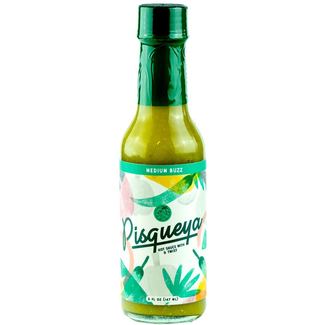 Pisqueya Hot Sauce - Gourmet Medium Buzz Hot Sauce With Jalapeo Peppers - Plant Based, No Sugar, Gluten Free, Low Sodium - You Can Really Taste The Peppers - 5 Oz.