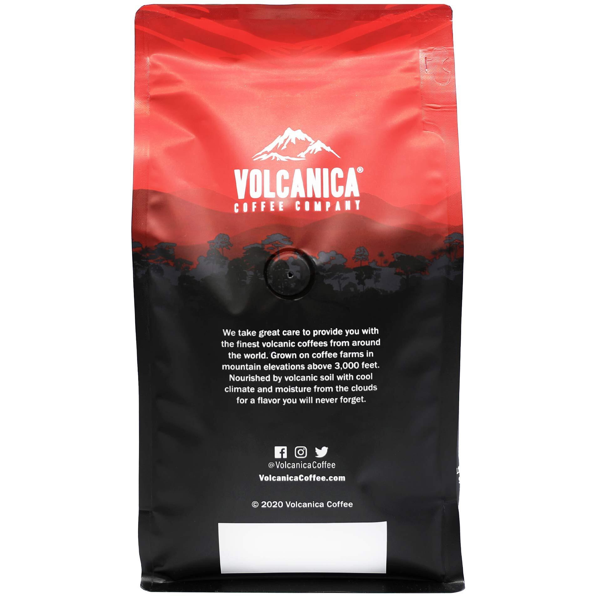 Volcanica French Vanilla Flavored Decaf Coffee, Whole Bean, Fresh Roasted, 16-Ounce
