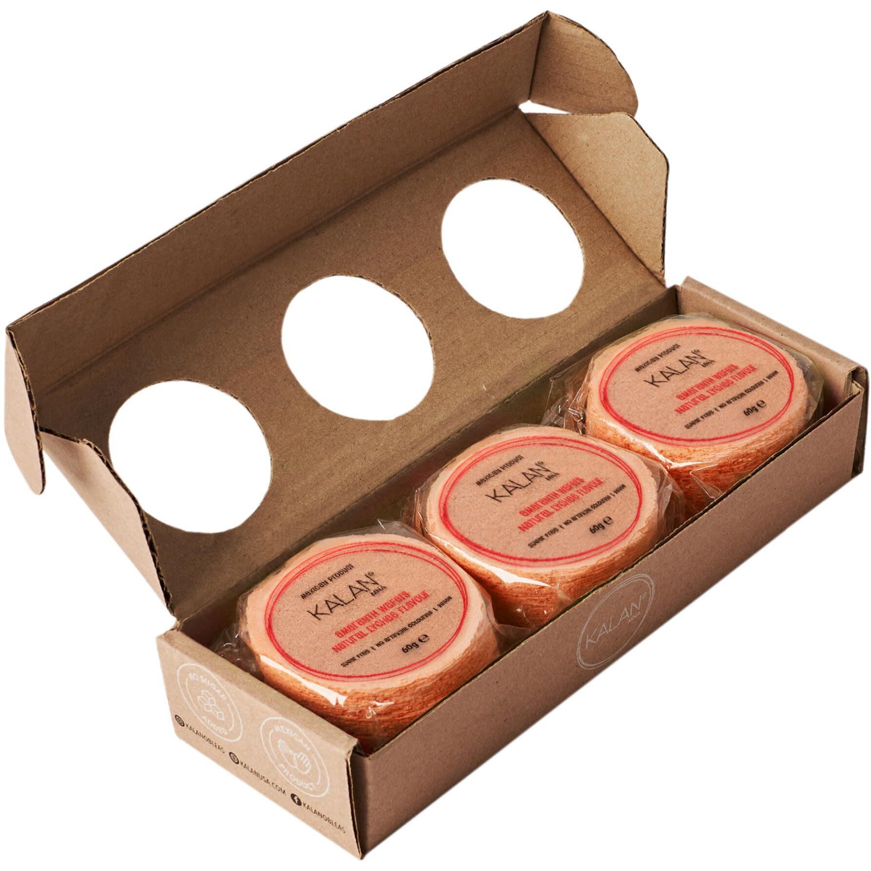 Kalan Lychee Amaranth Flour Wafer Thins, Vegan And Sugar-Free, Pack Of 3