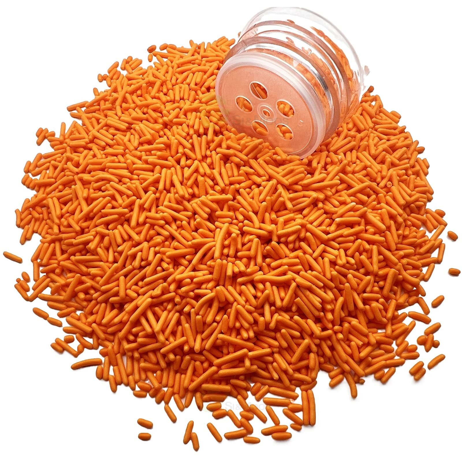 Se Si&Moos Orange Jimmies Sprinkles Edible Orange Sprinkles Soft Jimmies Soft Sprinkles For Topping Ice Cream, Cookies, Cakes, Cupcakes, Dessert Decorating 2.75 Oz