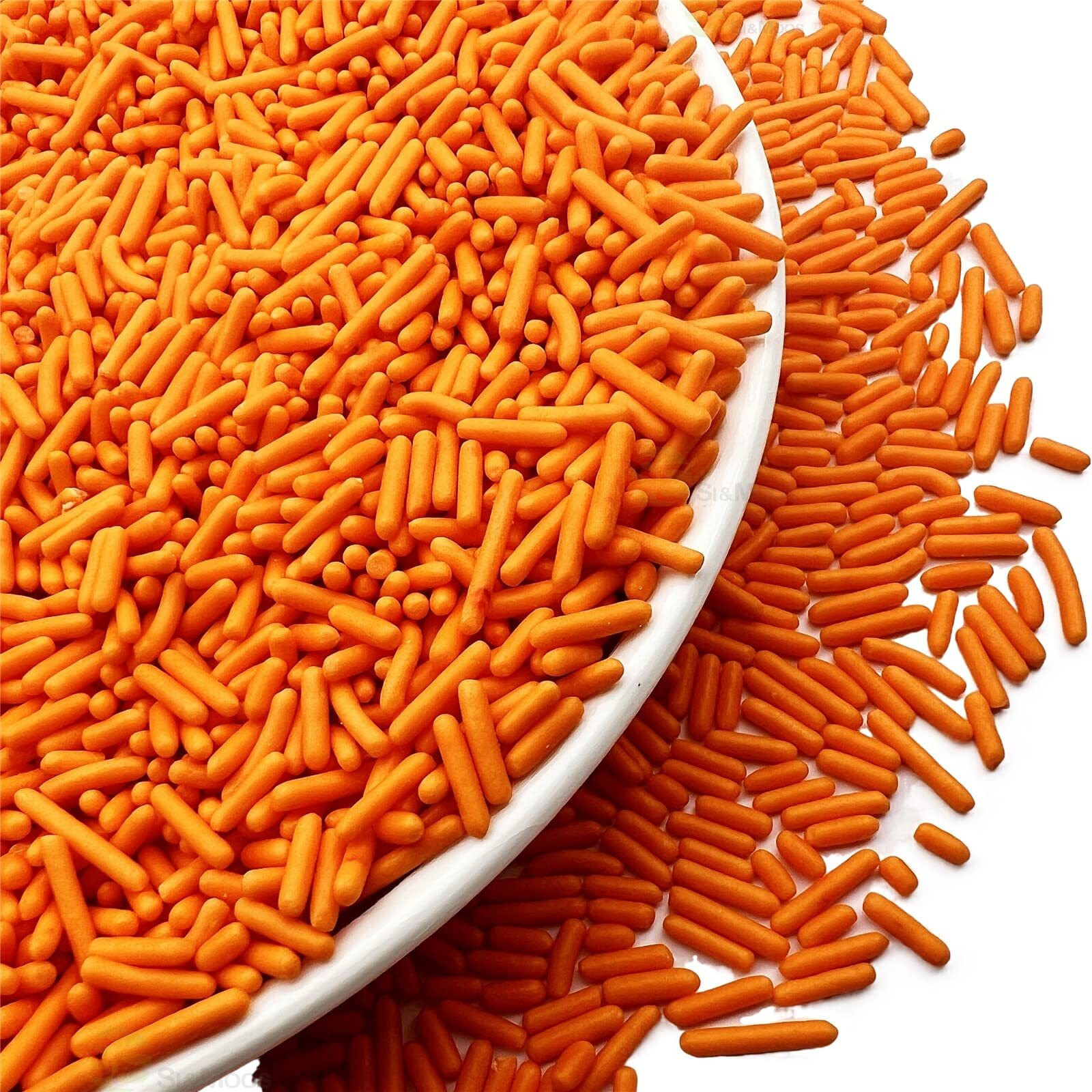Se Si&Moos Orange Jimmies Sprinkles Edible Orange Sprinkles Soft Jimmies Soft Sprinkles For Topping Ice Cream, Cookies, Cakes, Cupcakes, Dessert Decorating 2.75 Oz