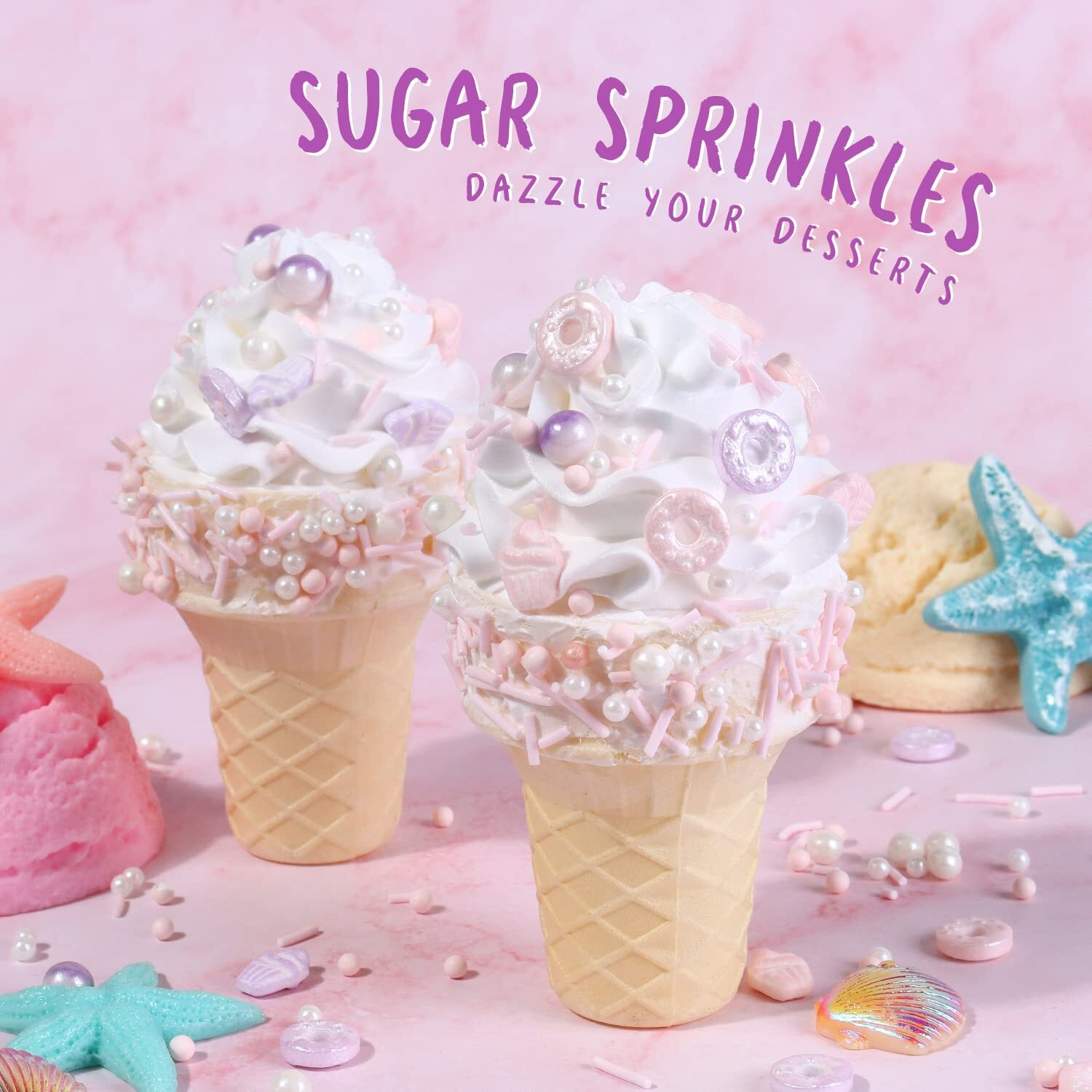 Sprinkles For Cake Decorating 4.2 Ounce Edible Sprinkles For Cookie Decorating, Cupcake Topper, Ice Cream, Candy, Parties, Chocolate (Macaron Doughnuts)
