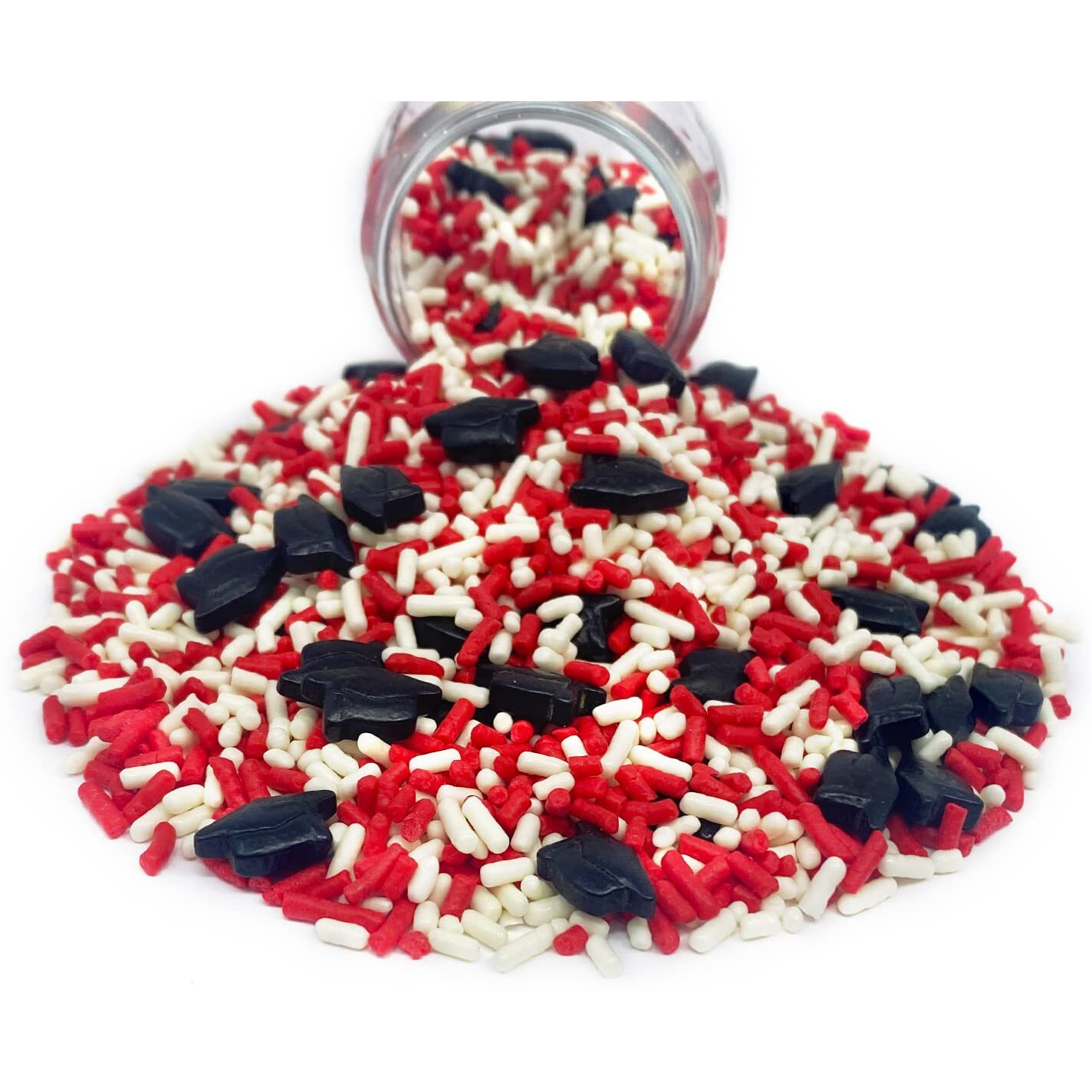 Mystic Sprinkles Graduation Day Sprinkles Mixes (Graduation Day Red & White Sprinkle Mix 3.8Oz)