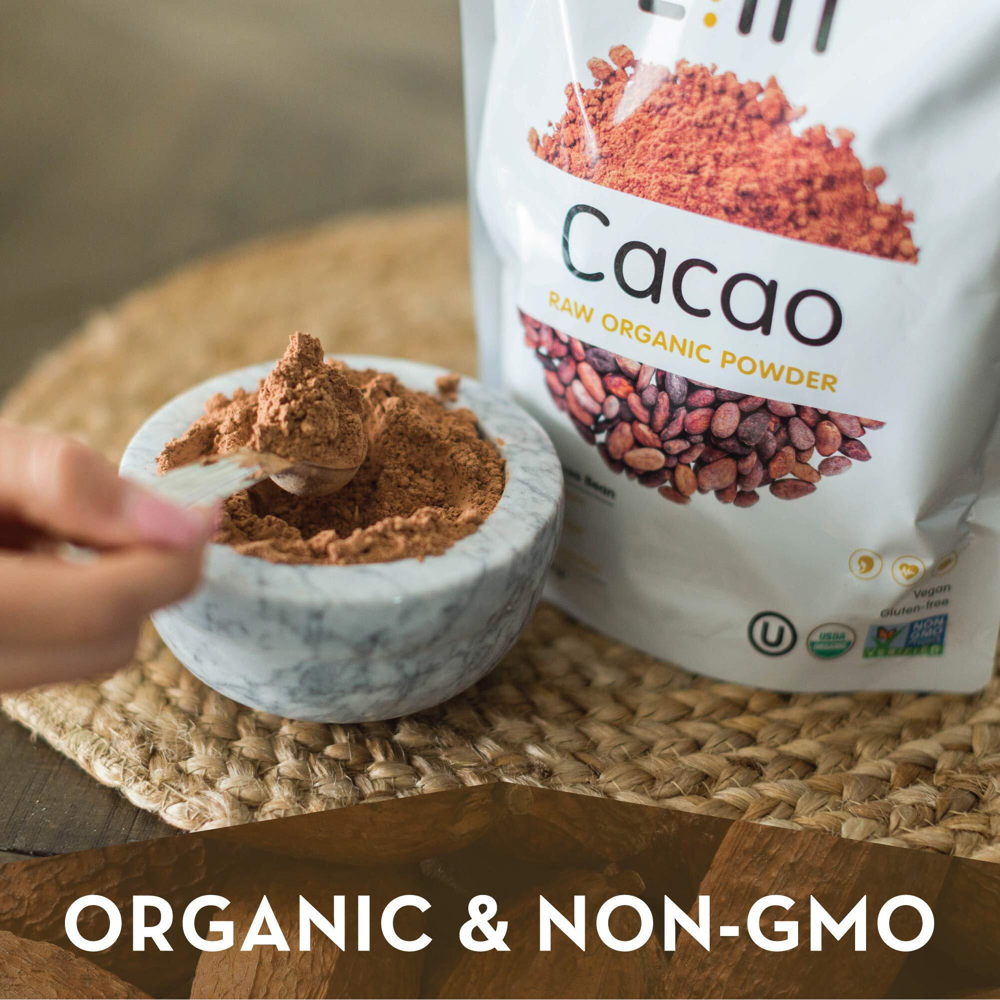 Zint Organic Cacao Powder (8 Oz) Paleo-Certified, Organic, Non Gmo, Anti Aging Antioxidant Superfood, Gluten Free Cocoa Cacao Beans, Pure Delicious Chocolate Essence