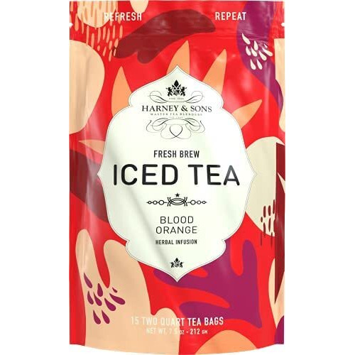 Harney & Sons Blood Orange Fresh Brew Iced Tea | 15Ct, Brews Up To 30 Quarts Of Iced Tea