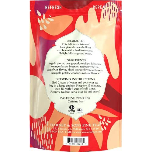 Harney & Sons Blood Orange Fresh Brew Iced Tea | 15Ct, Brews Up To 30 Quarts Of Iced Tea