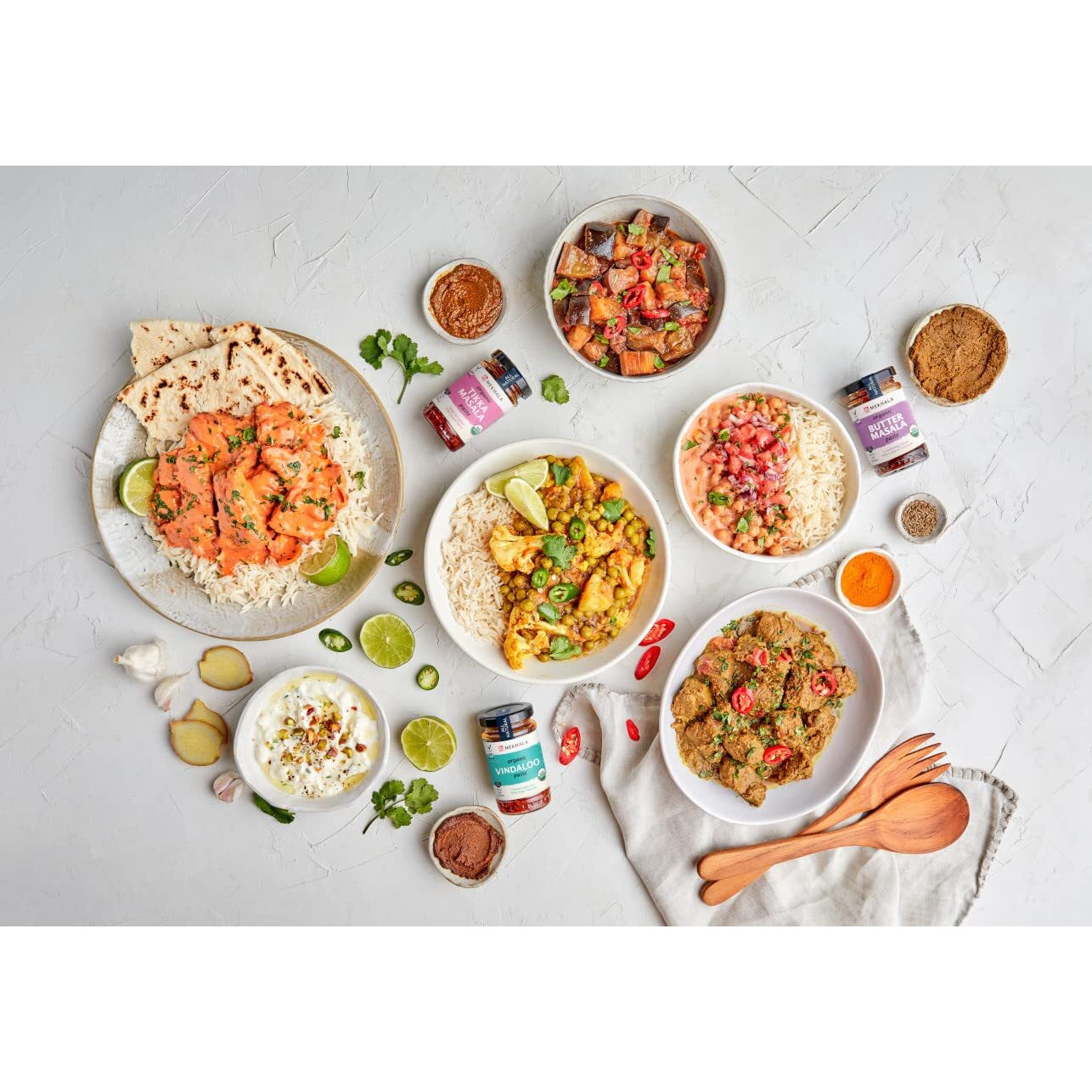 Mekhala Indian Cooking Paste Organic Vegan Gluten-Free (Variety Pack Of 6)