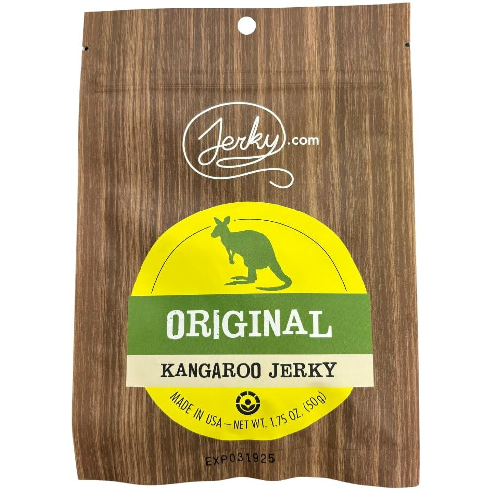 Jerky.Com Original Kangaroo Exotic Jerky - Premium High-Protein Exotic Snack, Tender & Flavorful, 100% Natural Ingredients, Perfect For On-The-Go 1.75 Oz
