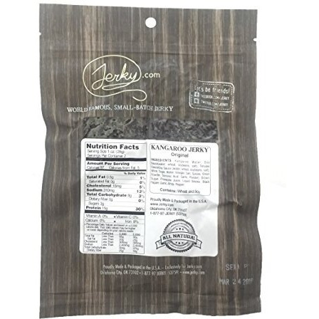 Jerky.Com Original Kangaroo Exotic Jerky - Premium High-Protein Exotic Snack, Tender & Flavorful, 100% Natural Ingredients, Perfect For On-The-Go 1.75 Oz